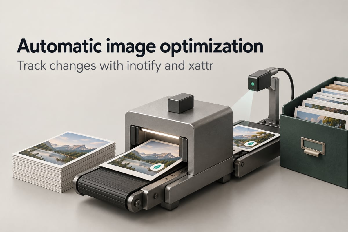 A new image processed once and marked with its optimization state