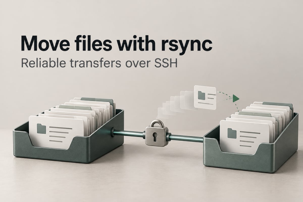 Website files transferred between servers through an SSH-based rsync connection