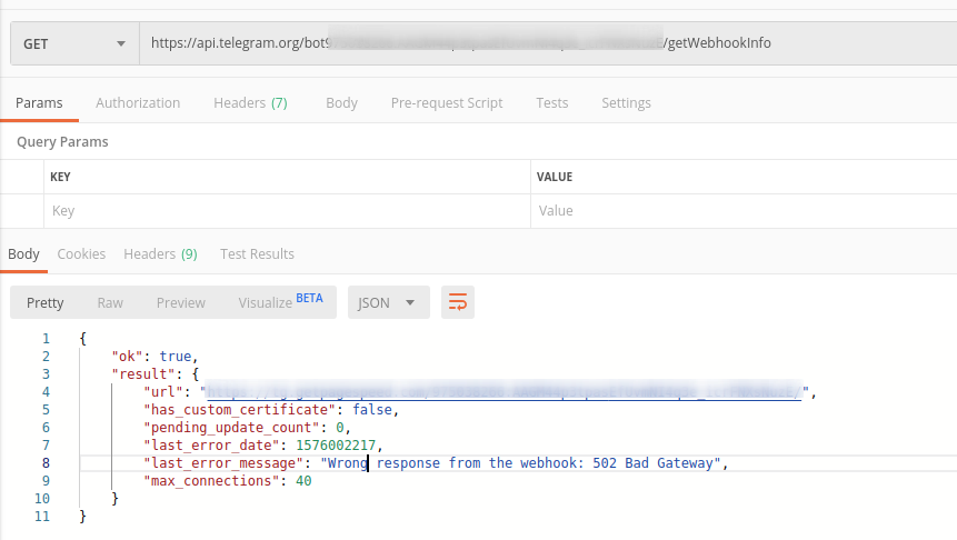 Postman to Telegram API
