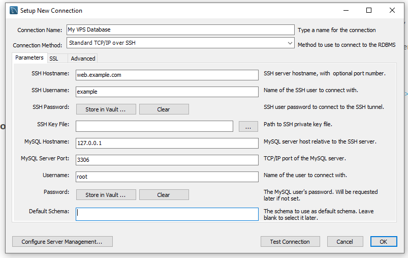 Creating MySQL Workbench Connection