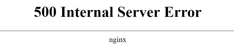 Internal Server Error 500 NGINX