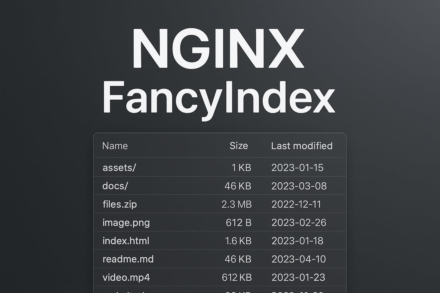 NGINX FancyIndex: Beautiful Directory Listings
