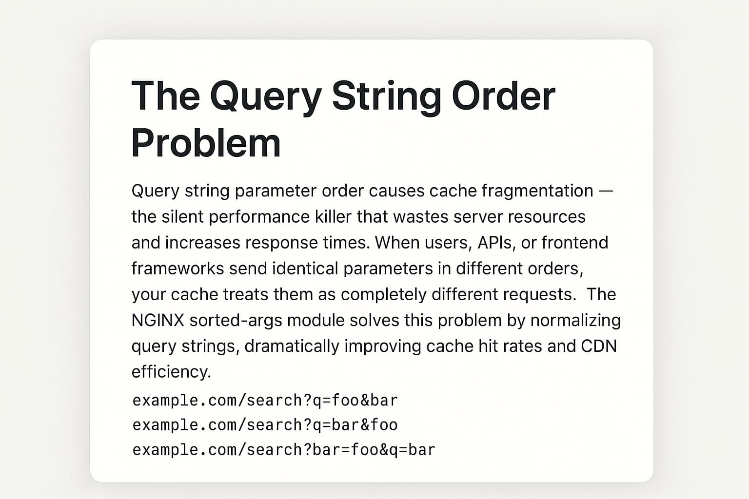 NGINX Query String Normalization with sorted-args Module
