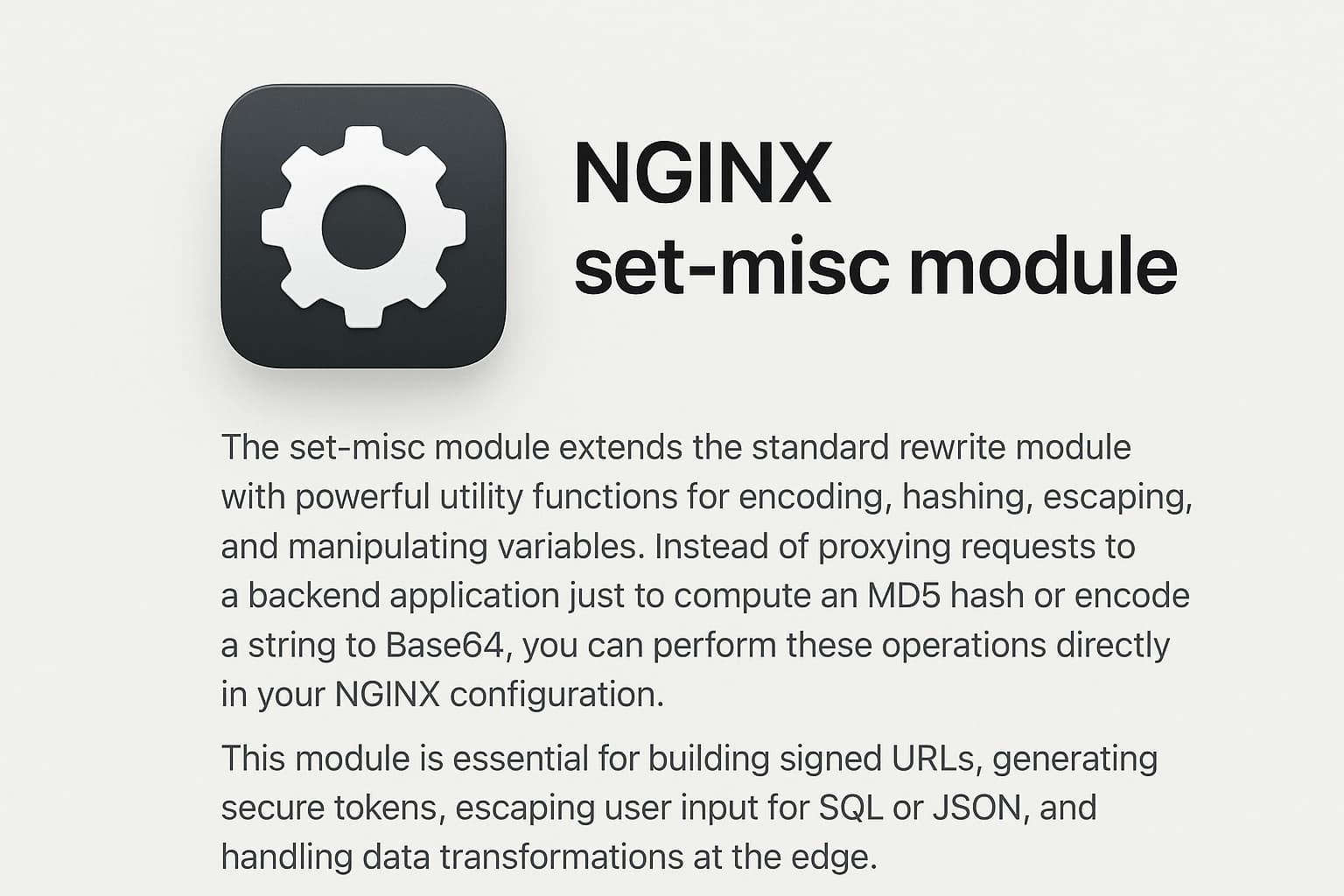 NGINX Set-Misc Module: Encoding, Hashing, and Variable Utilities