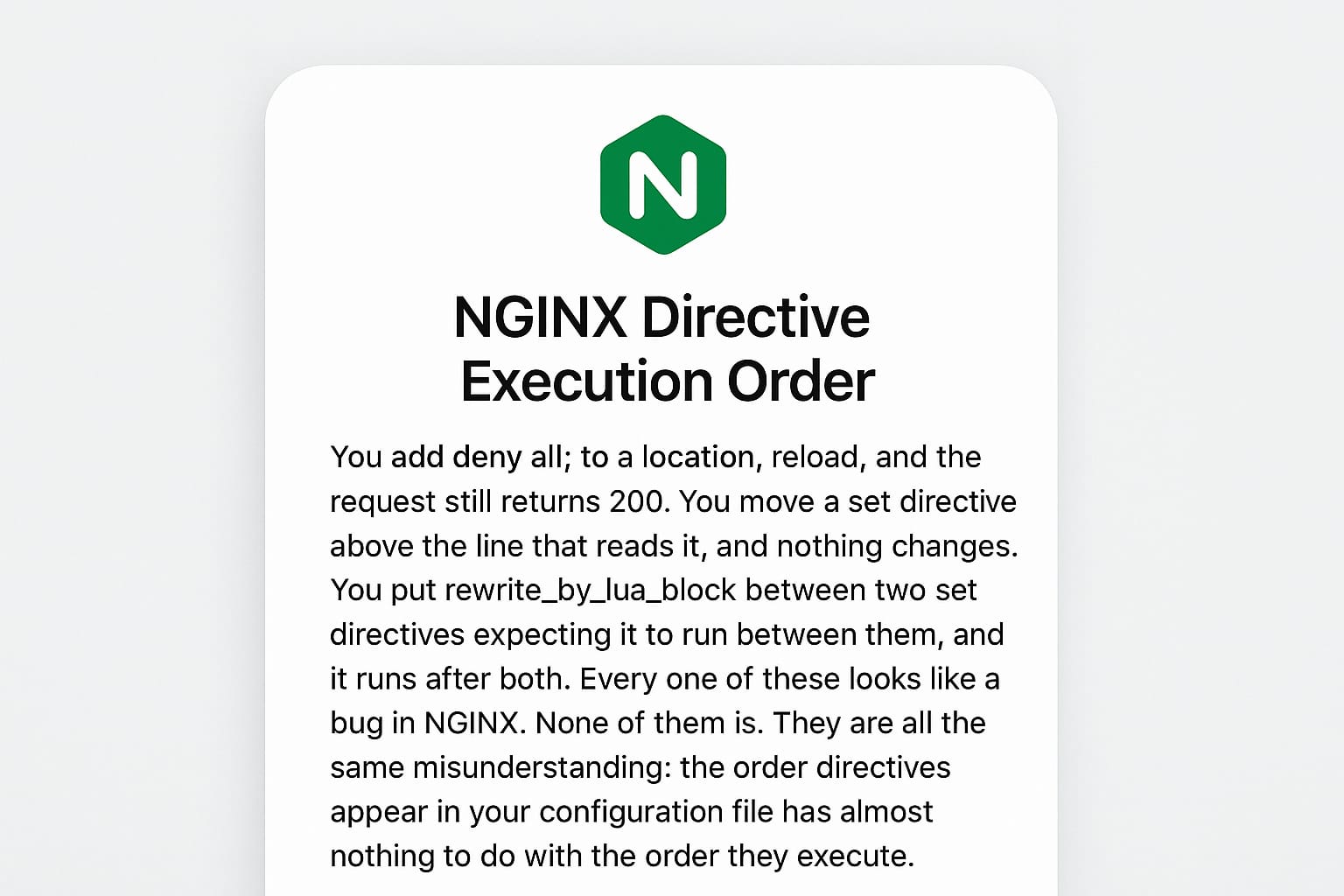 NGINX Directive Execution Order: The 11 Request Phases